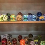 Paperweights on shelf